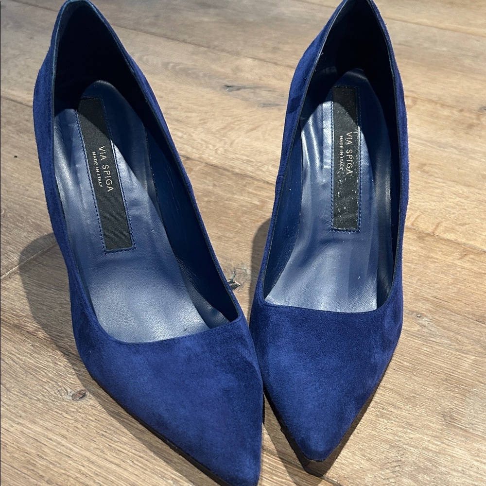 Via Spiga Women's Cobalt Blue Suede Pumps